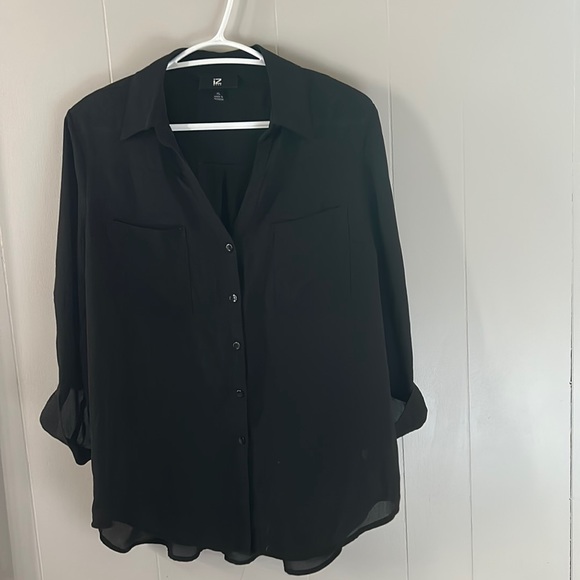 IZ BYER Black Button Up Top - Picture 2 of 8